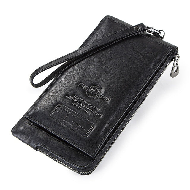 2020 Men Wallet Clutch Genuine Leather Brand Rfid  Wallet Male Organizer Cell Phone Clutch Bag Long Coin Purse Free Engrave