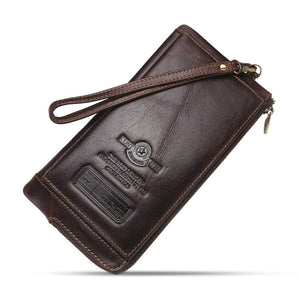 2020 Men Wallet Clutch Genuine Leather Brand Rfid  Wallet Male Organizer Cell Phone Clutch Bag Long Coin Purse Free Engrave