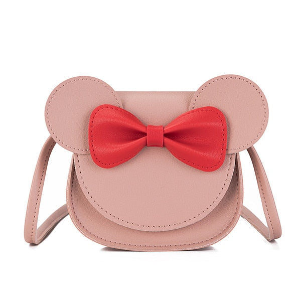 Monsisy 2020 Girl Coin Purse Handbag Children Wallet Small Coin Box Bag Cute Mouse Bow Kid Money Bag Baby Shoulder Bag Purse