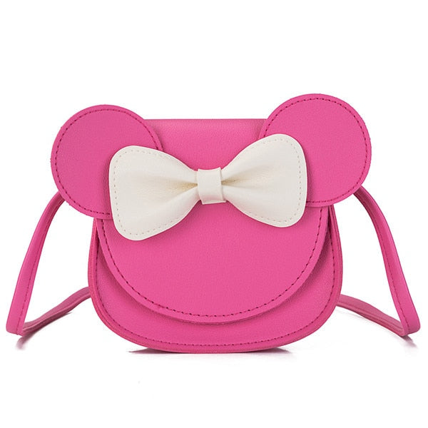 Monsisy 2020 Girl Coin Purse Handbag Children Wallet Small Coin Box Bag Cute Mouse Bow Kid Money Bag Baby Shoulder Bag Purse