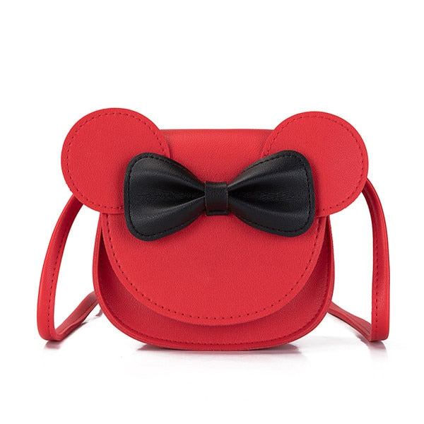 Monsisy 2020 Girl Coin Purse Handbag Children Wallet Small Coin Box Bag Cute Mouse Bow Kid Money Bag Baby Shoulder Bag Purse