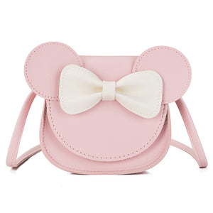 Monsisy 2020 Girl Coin Purse Handbag Children Wallet Small Coin Box Bag Cute Mouse Bow Kid Money Bag Baby Shoulder Bag Purse