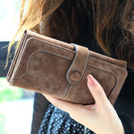 Load image into Gallery viewer, Many Departments Faux Suede Long Wallet Women Matte Leather Lady Purse High Quality Female Wallets Card Holder Clutch Carteras **Engraving not available**
