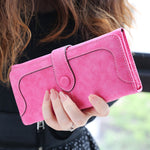 Load image into Gallery viewer, Many Departments Faux Suede Long Wallet Women Matte Leather Lady Purse High Quality Female Wallets Card Holder Clutch Carteras **Engraving not available**
