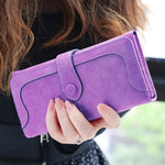 Load image into Gallery viewer, Many Departments Faux Suede Long Wallet Women Matte Leather Lady Purse High Quality Female Wallets Card Holder Clutch Carteras **Engraving not available**
