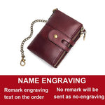 Load image into Gallery viewer, 2020 New Men Wallets Anti-theft Chain Name Engraving Zipper Male Purse 100% Genuine Leather Vintage High Quality Men Wallet
