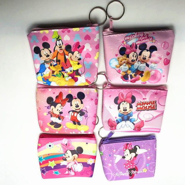 Disney Mickey Minnie Princess Child Pouch Storage Coin Cartoon Wallet Clutch Kid Pendant Coin Purse Frozen Card Case Girl Gift