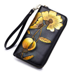 Load image into Gallery viewer, Flower Genuine Leather Women&#39;s Wallet Female Long Walet Women Carteira Lady Clutch Money Bag Coin Purse Cartera Mujer Portomonee**Engraving not available**
